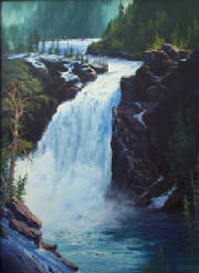 Painting by RLBiddinger-'Spring Thaw-Upper Falls'